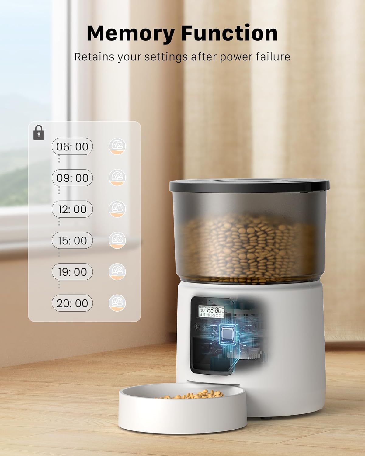 Distributeur Croquettes Chat avec Minuterie Programmable